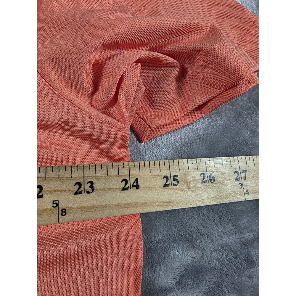 Brooks Brothers Polo Shirt Mens XL Coral Orange Diamond Performance Golf - Picture 6 of 7